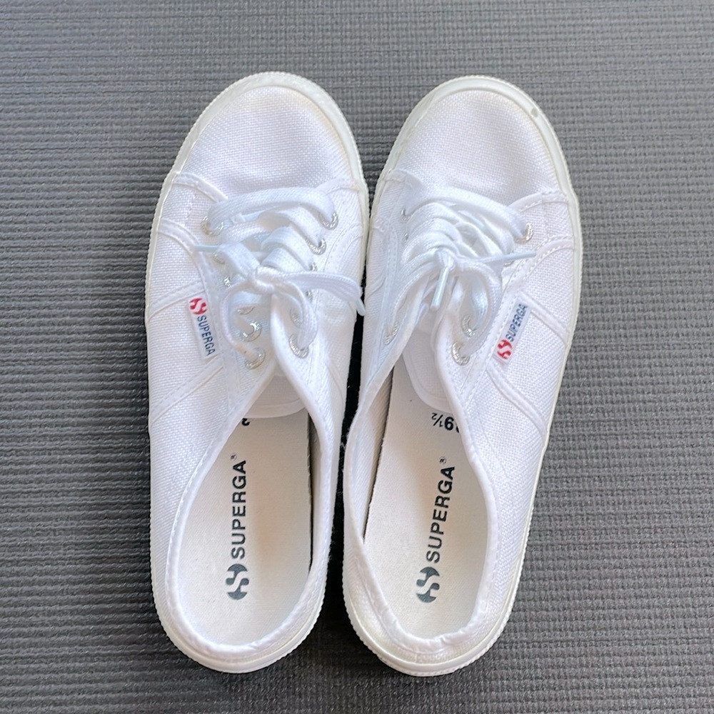 White backless sneakers
